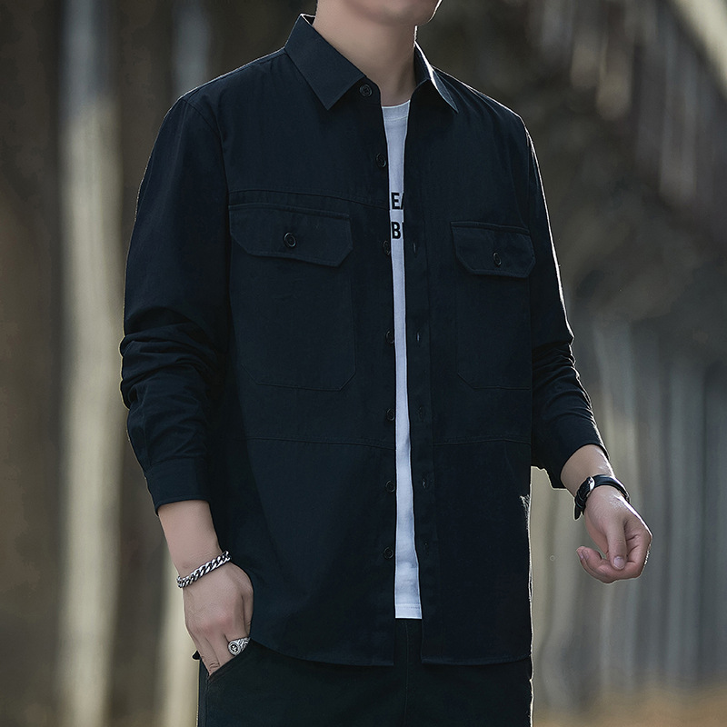 Encuentre camisas personalizadas de fábrica para hombres, primavera y verano, retro americano, negocios, ocio, algodón, sentido de alta gama, estilo de Hong Kong