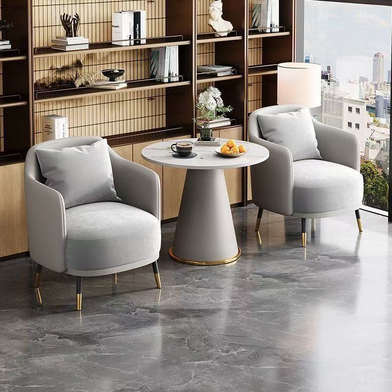 Negotiation reception table, high-end small round table for shopping malls, sofa table and chair set, leisure chair, lobby reception and negotiation table
