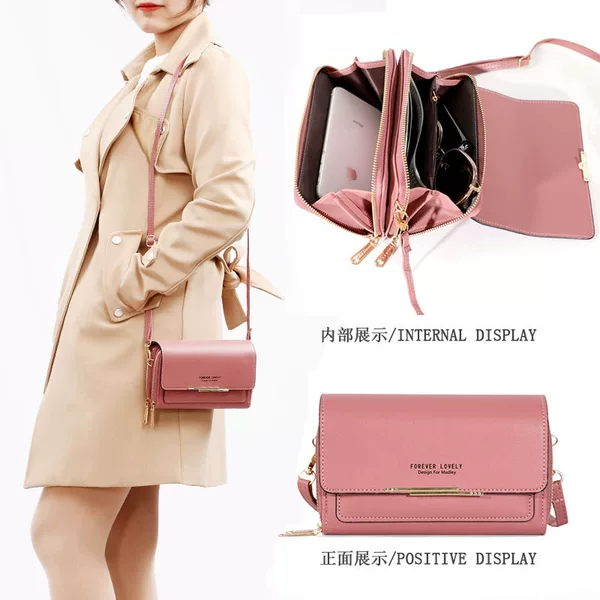 2024 New Korean Style Women's Bag Fashion Trendy Crossbody Shoulder Bag Large Capacity Multifunctional Mobile Phone Bag Crossbody Bag
