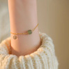 Organic bracelet jade, retro jewelry, accessory, silver 925 sample, simple and elegant design