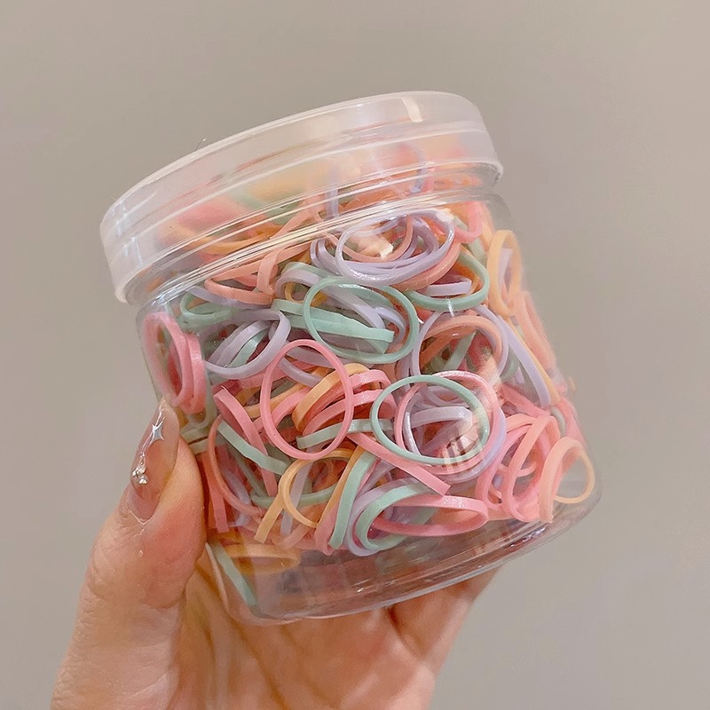 El cabello del bebé está atado, la banda elástica alta, la banda elástica desechable, la trompeta de color para niños no daña el cabello, la banda elástica pequeña