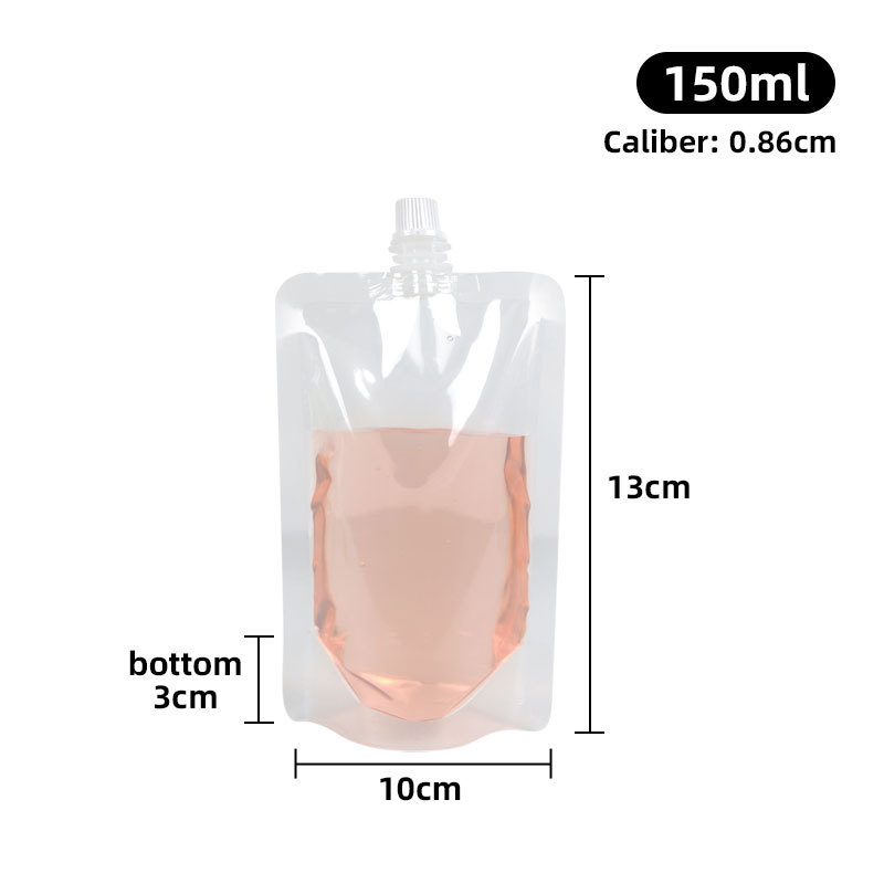 Boquilla de succión de leche de soja bolsa de pie paquete de té con leche bolsa transparente al por mayor bolsa de embalaje de boquilla desechable líquida de medicina china