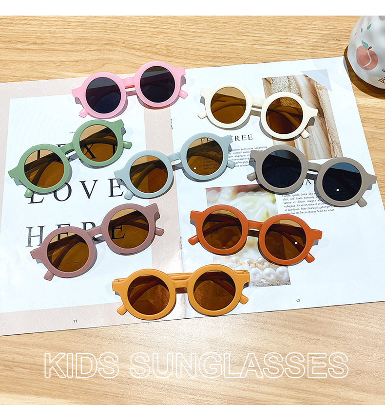 Children Unisex Cute Solid Color Pc Round Frame Sunglasses display picture 2