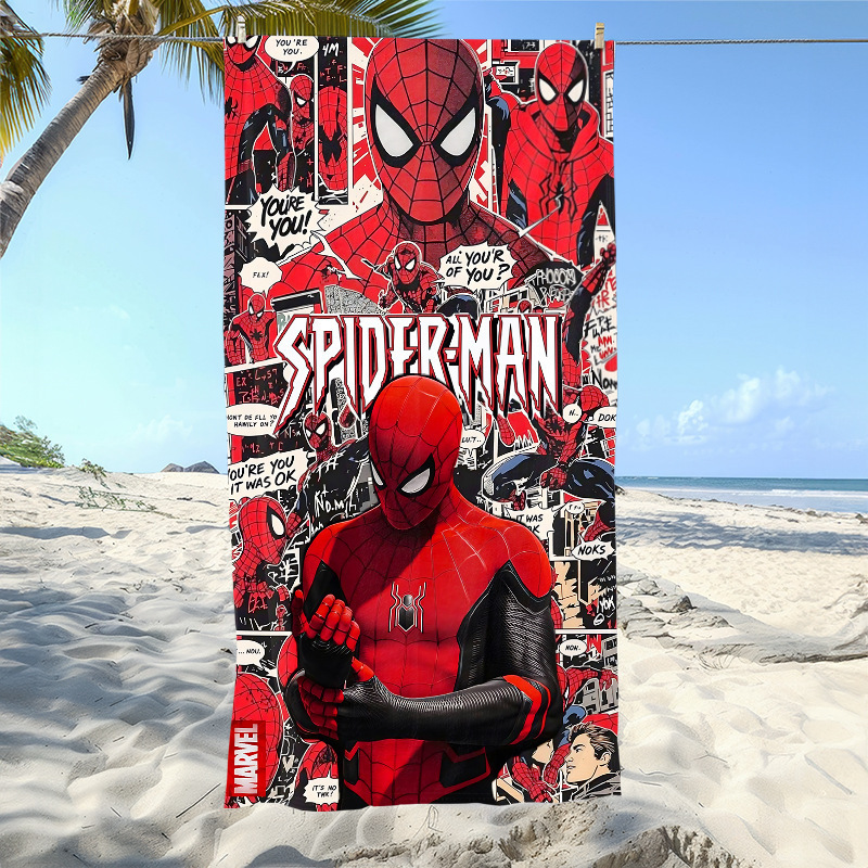 TEMU Cross-Border Children's Cartoon Marvel Spider-Man Quick-Dry Sports Towel Spider-Man Beach Towel TEMU Cross-Border Children's Cartoon Marvel Spider-Man Quick-Dry Sports Towel Spider-Man Beach Towel