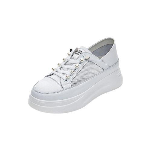 Thick-soled inner height-increasing white shoes 2024 summer new sports height-increasing women's shoes running breathable casual shoes for women