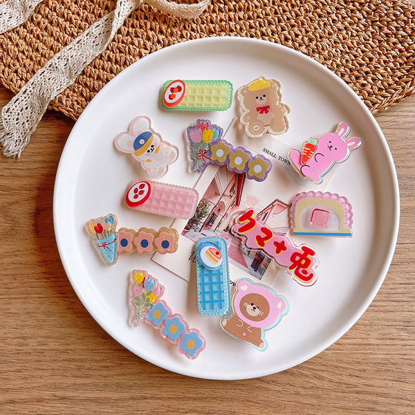Cute cartoon acrylic children's hairgrip