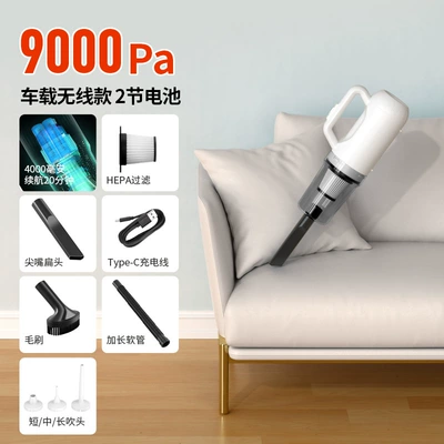 Car vacuum cleaner wireless Super household mopping device with water tank car hand-held large suction dust blower (Tozsoranlar) - basic-wireless-car-model-with-dust-blowing-function
