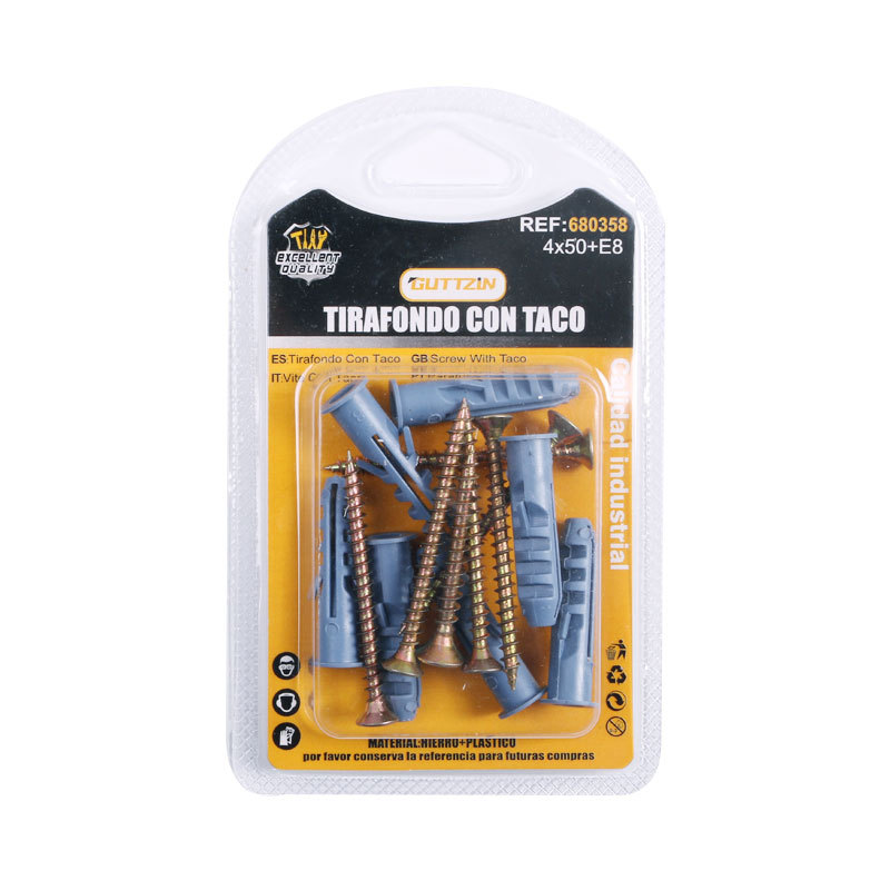 厂家供应泡壳装纤维板钉配膨胀管 多规格十字沉头自攻钉配管详情13