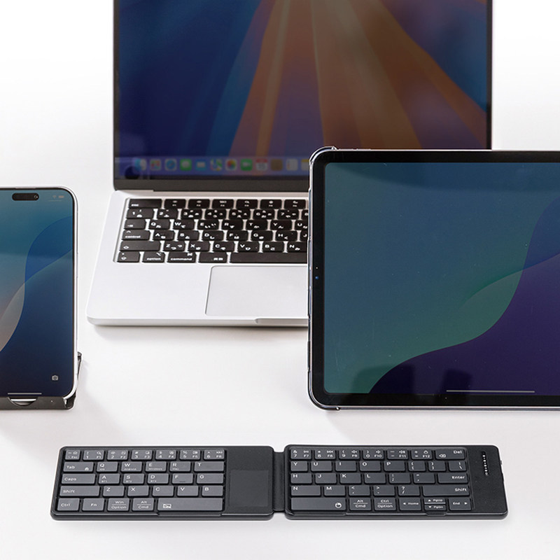 Japan's Sanwa Wireless Bluetooth Foldable Keyboard with Gesture Operation, Portable Office Use, Quiet Keys, Touchpad Japan's Sanwa Wireless Bluetooth Foldable Keyboard with Gesture Operation, Portable Office Use, Quiet Keys, Touchpad