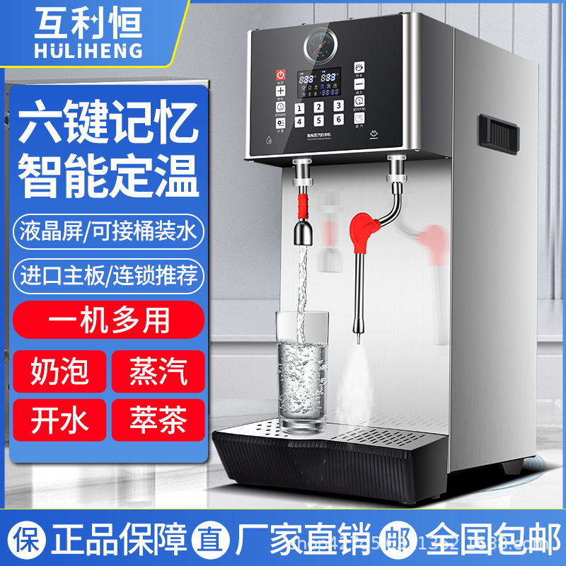 Caldera de Vapor para Leche, Espumador de Leche, Cafetería, Extractor de Té Multifuncional, Máquina de Vapor de Temperatura Constante de Doble Cabezal, Caldera de Agua Comercial