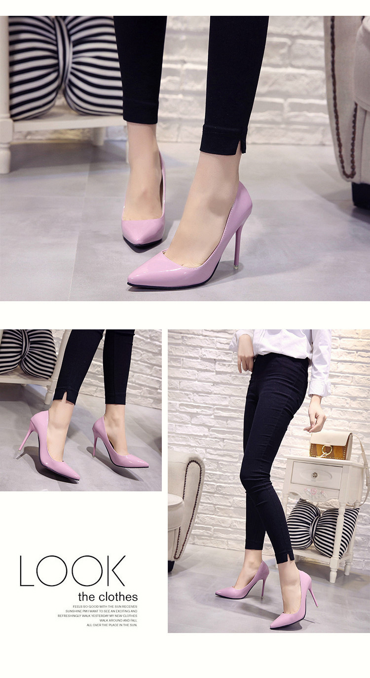 Damen High Heels Aus Lackleder Mit Spitzer Zehenpartie_voghion.com