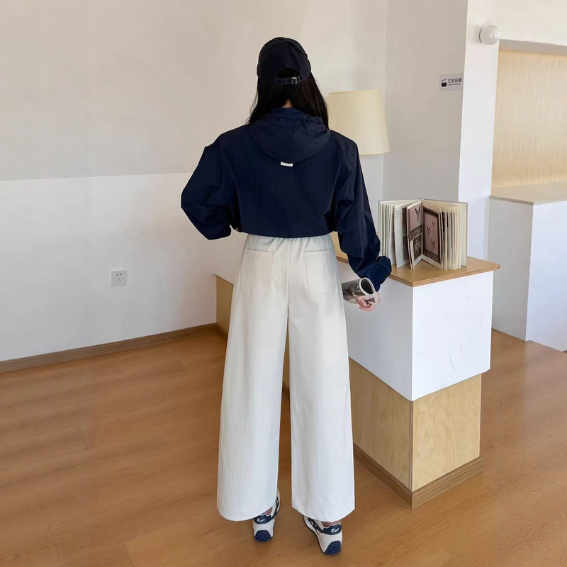 南油2025新款今年流行爆款设计抽腰绳九分裤高腰弯刀裤百搭休闲裤|undefined