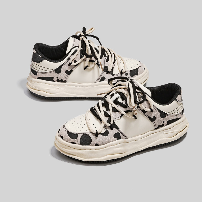Zapatillas Deportivas Casuales Estilo Coreano para Mujer, Versátiles, Primavera 2025, Nuevas, Planas, con Estampado de Vaca, Estilo Urbano R882 image 6