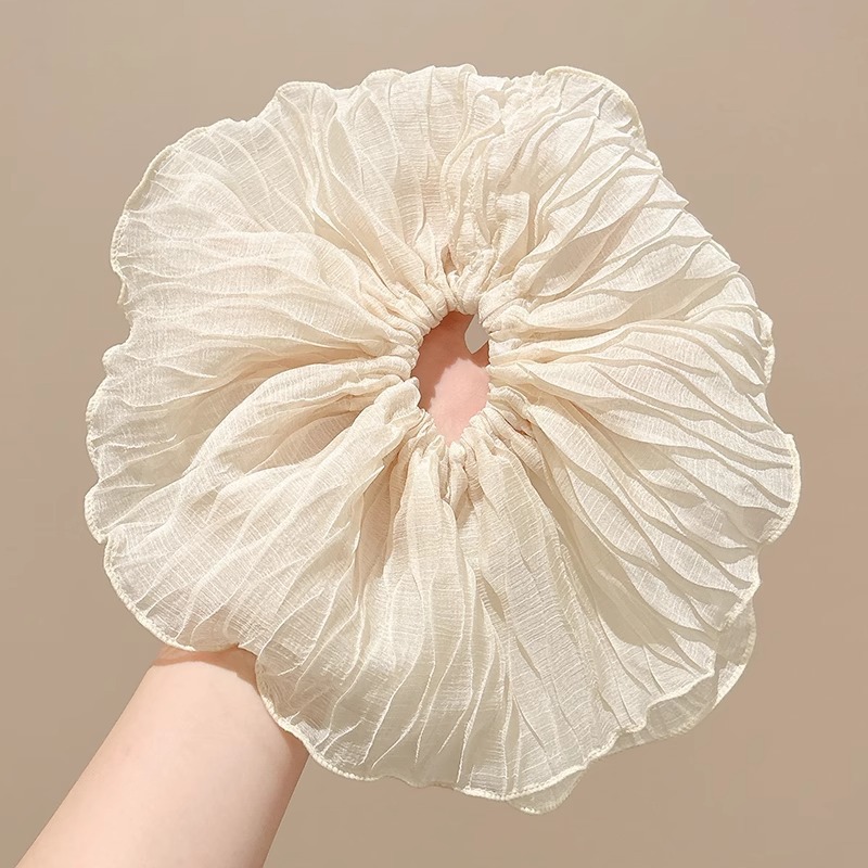 Encaje coreano, lazo para el cabello de intestino grueso, temperamento femenino de alto nivel, cuerda de cabeza de cola de caballo baja, cuerda para el cabello de flor de cabeza de doble capa, accesorios para el cabello