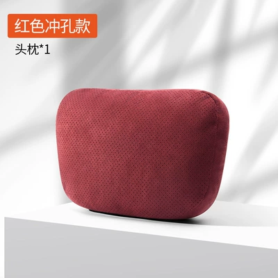 seat headrest neck protection: Headrest - solid-color-suede-flame-red-punched-type-headrest-single