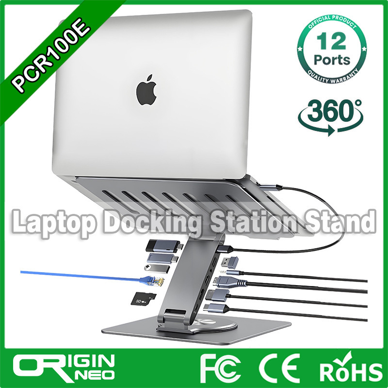 Laptop Docking Station Heightening Stand Usb-C Expansion Gigabit Network Port Hdmi+Dp Dual Screen Projection Pcr100E Laptop Docking Station Heightening Stand Usb-C Expansion Gigabit Network Port Hdmi+Dp Dual Screen Projection Pcr100E