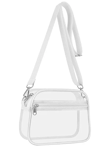Transparent Pvc Waterproof Crossbody Bag with Front Pocket, Suitable for Concerts and Sporting Events, Fashionable, Versatile, Lightweight, and Large Capacity