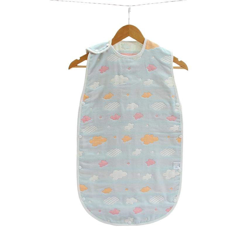 Chaleco de bebé saco de dormir de seis capas de gasa de algodón niños de dibujos animados no fluorescente Chaleco de 6 capas estilo Four Seasons anti-kick edredón