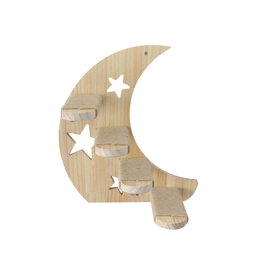 Cross-border wholesale moon cat tree cat posts wall-mounted cat stairs cat jump platform solid wood cat hammock cat ladder