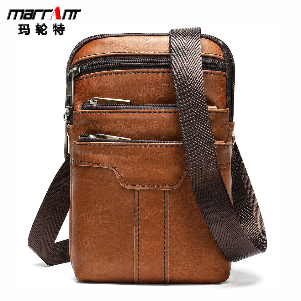 Túi đeo chéo nam da bò thật phong cách retro đa năng đeo thắt lưng, đeo vai, đeo hông — 8326B nâu (nhỏ), Cà phê 8326F (nhỏ), Cà phê dầu 8326 (nhỏ)