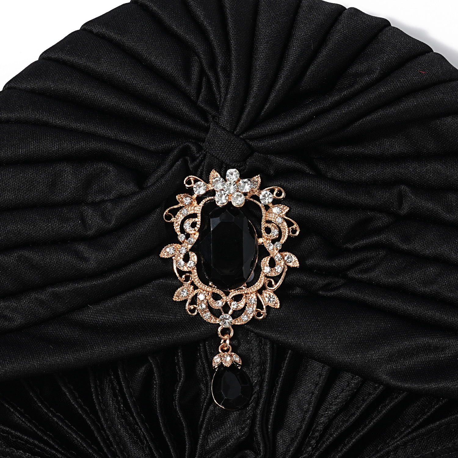 Muslim hat Alloy hanging diamond accessories Ruffled Indian Hat Solid color ethnic baotu hat Bohemian vintage hat_voghion.com