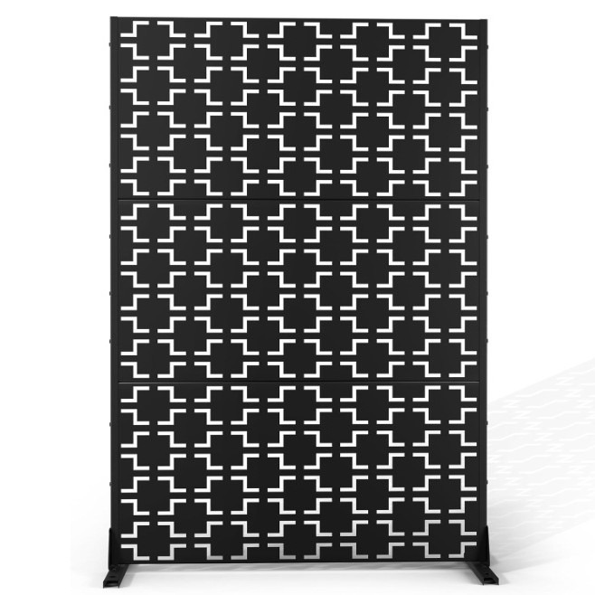 Metal al aire libre de pie asiento pantalla patio decoración panel de fondo patio cubierta balcón porche panel de decoración