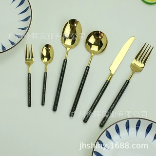 锤纹304不锈钢餐具高档餐厅西餐牛排刀叉高颜值酒店用品刀叉勺子