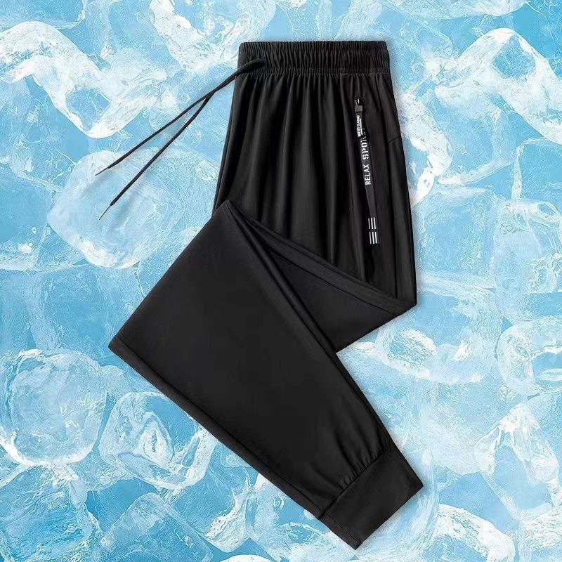 Men's Casual Pants Summer Thin Sun Protection Quick-Dry Ice Silk Pants Loose Korean Style Trendy Sports Long Sweatpants