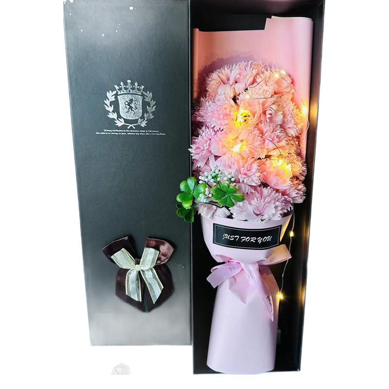 Weihnachtsgeschenke: Seifenblumen-Geschenkbox mit 19 Rosen und Nelken – ideal als Valentinstags-, Geburtstags- oder Muttertagsgeschenk._voghion.com