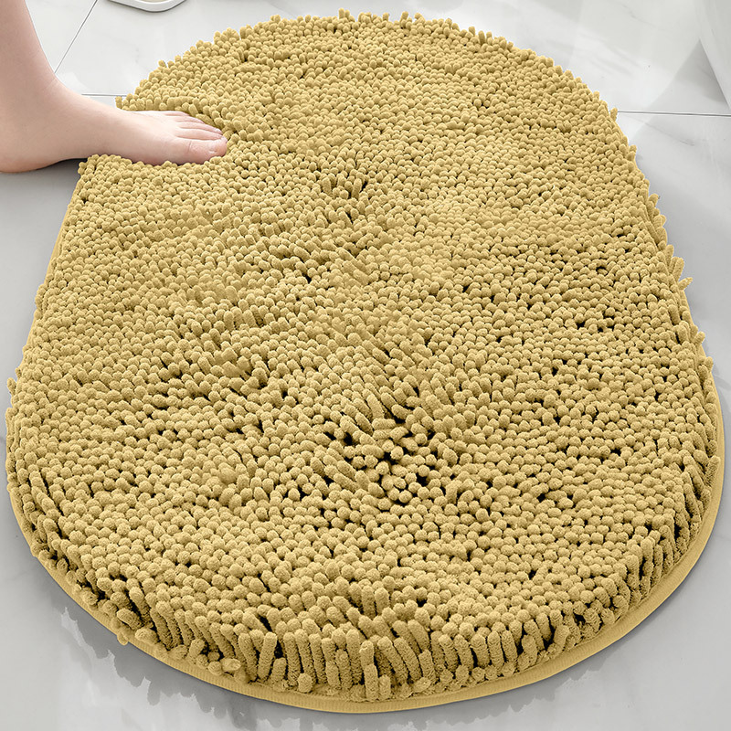 Alfombra absorbente de baño de chenilla ovalada Alfombra de pie de puerta de baño Alfombra antideslizante de entrada de baño Alfombra de dormitorio