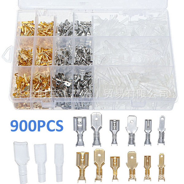 900PCS插簧插片护套2.8/4.8/6.3mm接线端子插拔连接器跨境专供