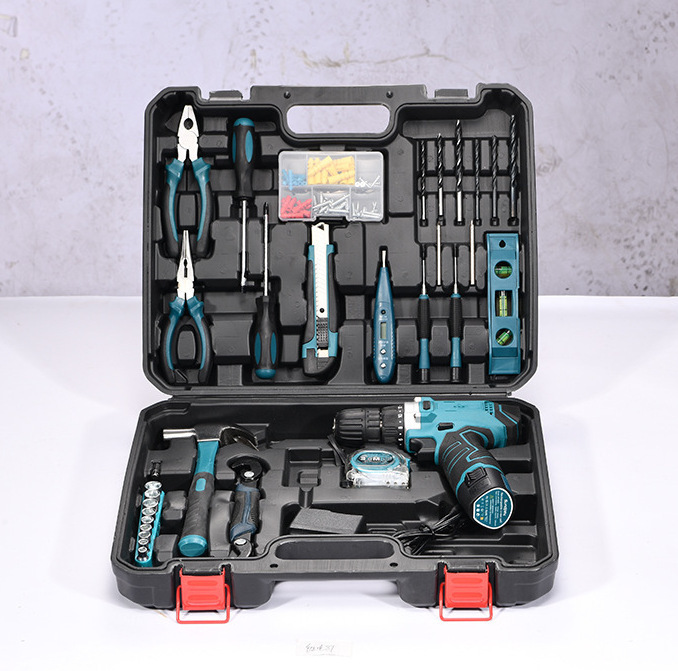 Storage tool box electric drill set multifunctional manual home hardware tool combination set tool bag