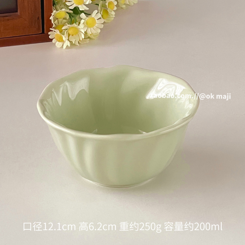 4.75inch 레이스밥그릇-밀크그린