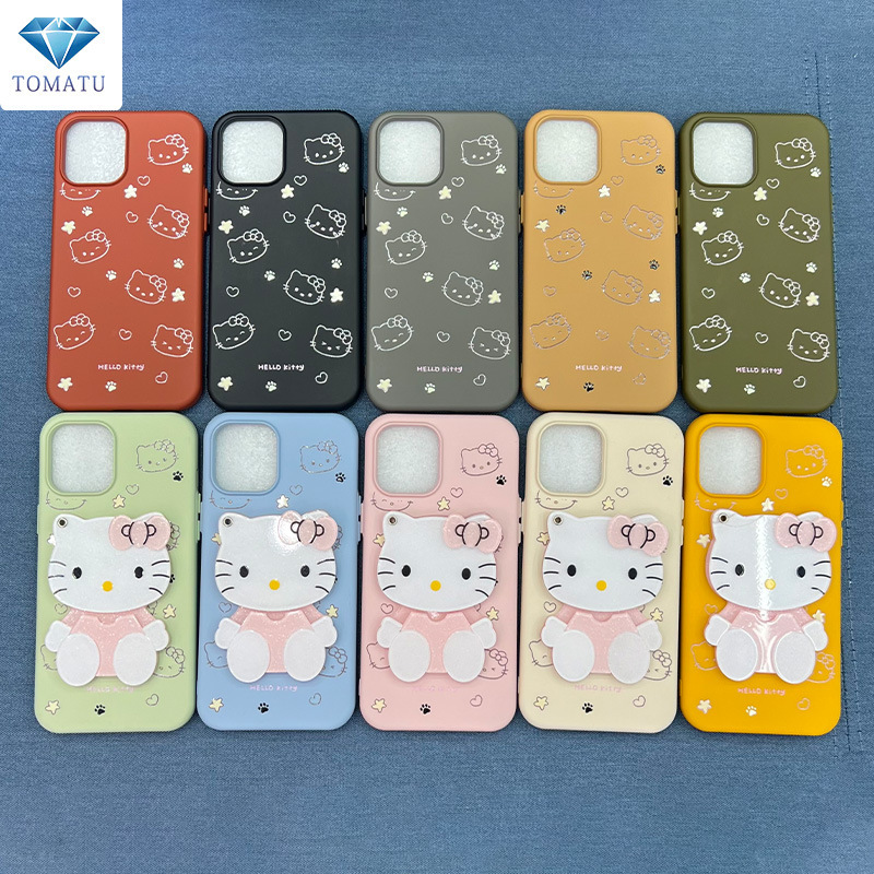 Suitable for iPhone 16 Promax D Shell Painted Case + Hello Kitty Cat Accessories Anti-Fall Phone Case Suitable for iPhone 16 Promax D Shell Painted Case + Hello Kitty Cat Accessories Anti-Fall Phone Case