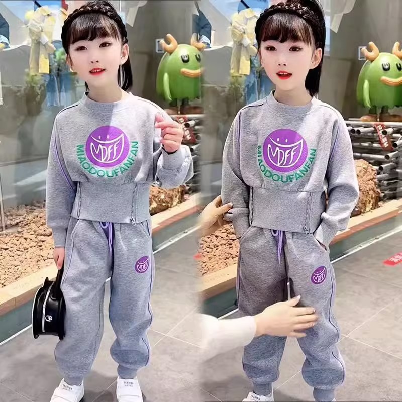 Kinder Langarmshirt Und Freizeithose Set Für Mädchen Herbstmode_voghion.com