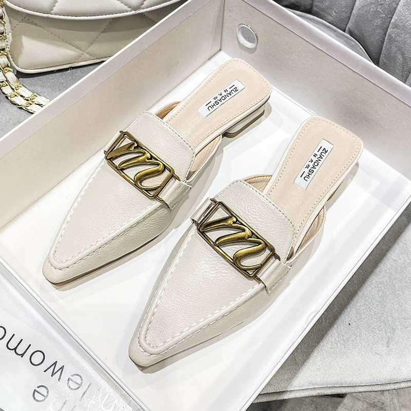 Баотоу половинная тапочка женская летняя одежда 2024 новый дикий воздухопроницаемый сетка красный Мюллер штанги большой размер женская обувь 41 один 43