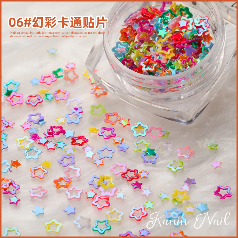 hueco fantasía de color de corazón de桃 sequinilla de manicura amor parche hecho a mano goteo relleno de material superbrillo accesorios caja