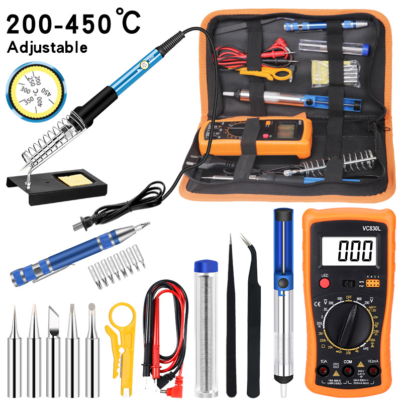 跨境爆款电烙铁家用焊接套装万能表手工电焊笔维修DIY焊锡枪工具