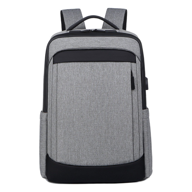 Mochila contraste de color a juego textura USB agujero de carga de los hombres mochila de negocios multi-compartimento mochila de la computadora al por mayor