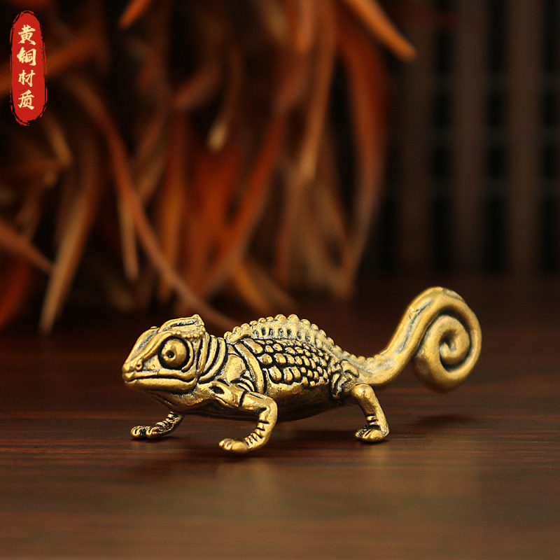 Pure Brass Lizard Retro Old Objects Home Micro Landscape Decoration Chameleon Four-Legged Snake Tea Pet Desktop Crafts Pure Brass Lizard Retro Old Objects Home Micro Landscape Decoration Chameleon Four-Legged Snake Tea Pet Desktop Crafts