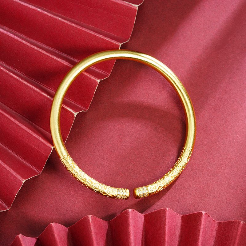 Mujeres de oro de arena vietnamita retro diamantes antiguo anillo de fasu pulsera de tirón nuevo estilo chino joyas no desvanecidas