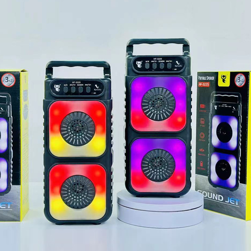户外广场舞音响双喇叭大功率便捷低音炮家用RGB灯话筒K歌蓝牙音箱|undefined