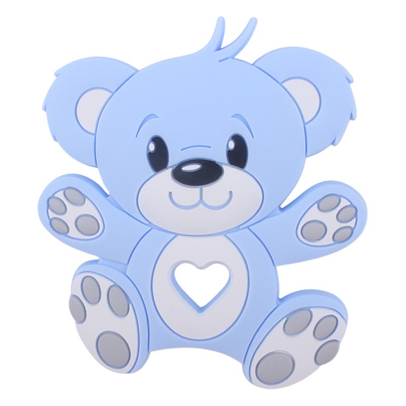 Nuevo bebé suministros dibujos animados animal oso mordedor calmante bebé creativo de silicona mordedura molar juguete