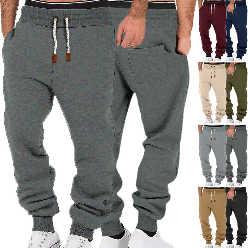 Monochrome Man- Clothing Men's Spring Autumn Solid Color Trendy Sports Casual Sweatpants European And American Loose_viptrois.com