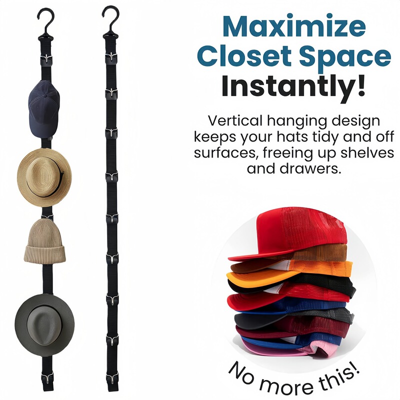 Cross-Border Adjustable Hat Storage Rack with Hooks, 9 Hooks, Multi-Layer Vertical Storage Hanger Cross-Border Adjustable Hat Storage Rack with Hooks, 9 Hooks, Multi-Layer Vertical Storage Hanger
