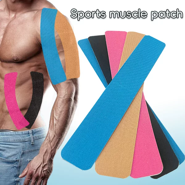 Factory wholesale pre-cut long strips of muscle tape for sports therapy, breathable muscle tape for shoulders, legs, and elbows
