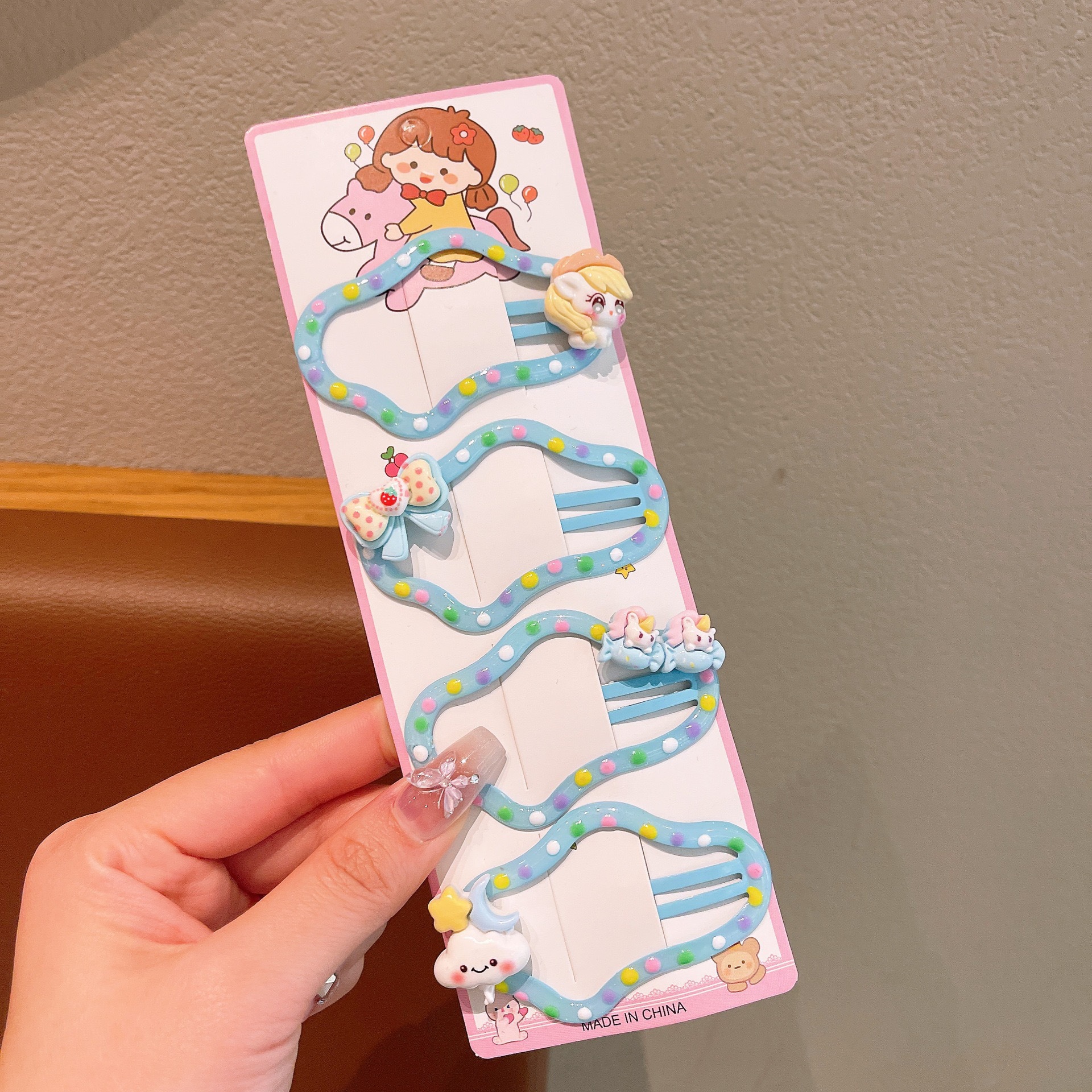 KULOMI Kids Hairpin Set Cute Sanli Pantalones Pequeñas Niñas Pequeñas Pequeñas