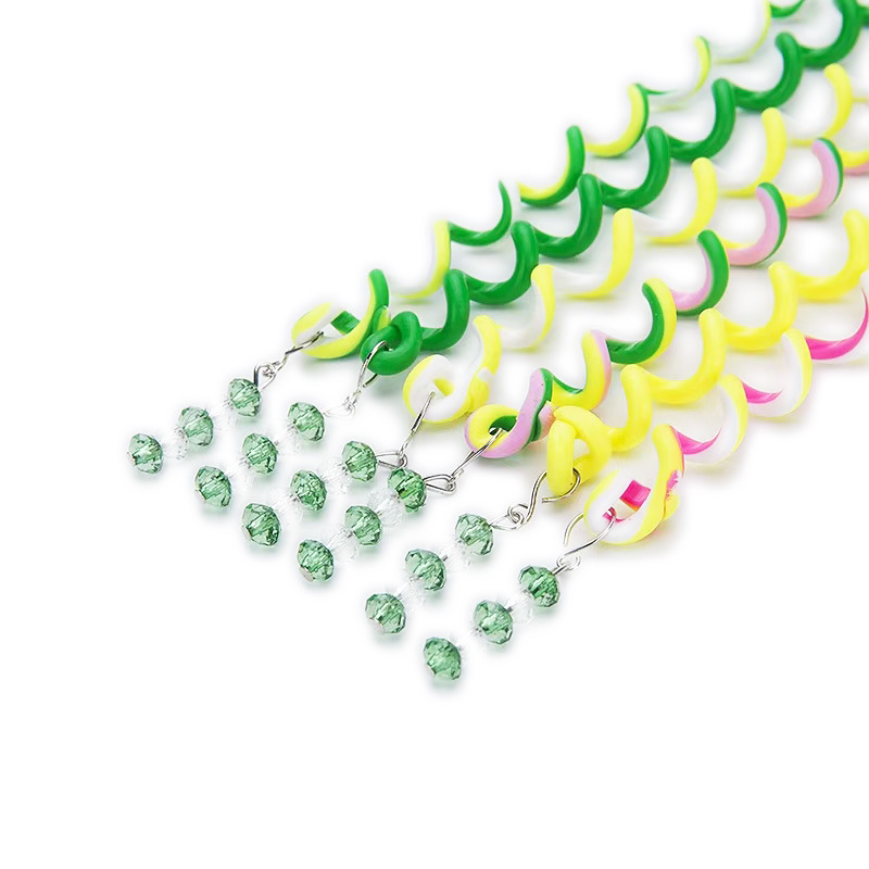 탄력있는 머리 땋기 도구 황록색 시리즈