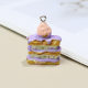 Resin small fresh food play Napoleon three-layer cake cream strawberry pendant diy jewelry accessories wholesale materials