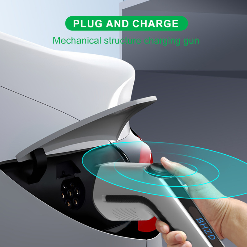 7kw ヨーロッパ標準充電パイルグリーン新エネルギー電気自動車家庭用屋外 AC パイル Type2 壁掛け充電器|undefined